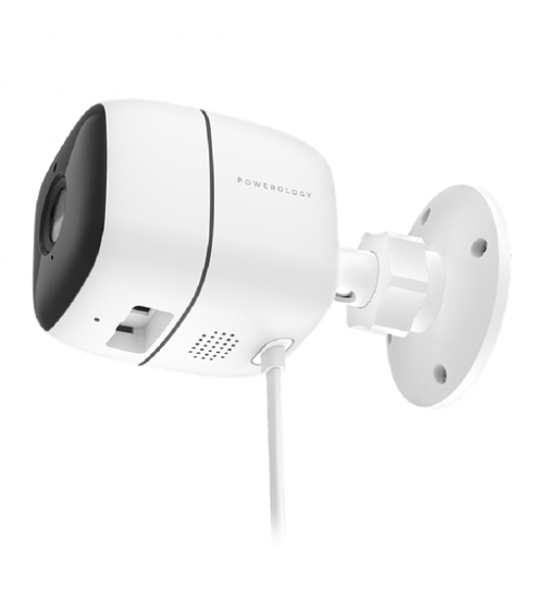 كاميرا باورولوجي الذكية الخارجية بتقنية الواي فاي 110 كاميرا بزاوية سلكية - أبيض