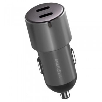 Energea Car Charger with 2 Type-C Ports / 66W Power / Fast Charging with PD Technology