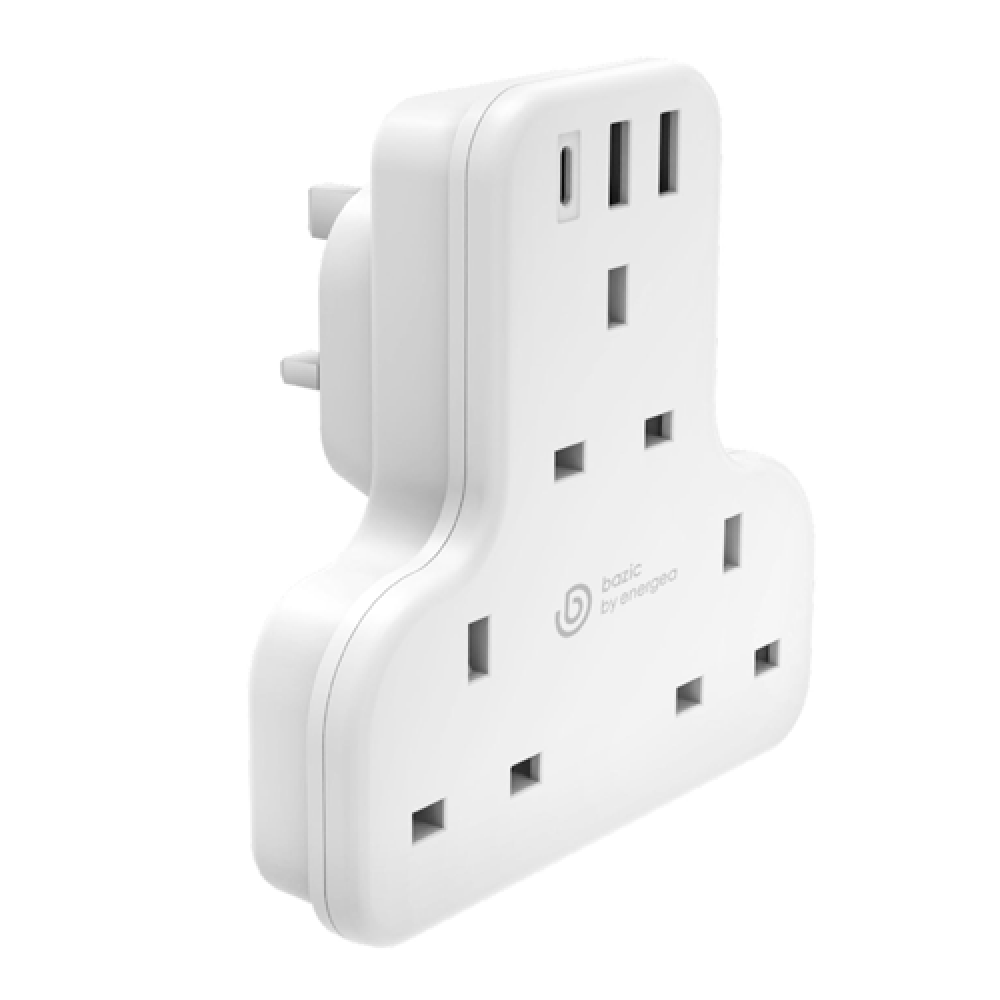 Bazic 6-in-1 multi-socket wall charger with PD / QC 20W fast charging ...