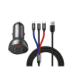 Baseus Dual USB Car Charger With 3-In-1 Cable