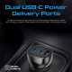 80W Multi-Port Transparent Car Charger with QC 3.0 & Power Delivery