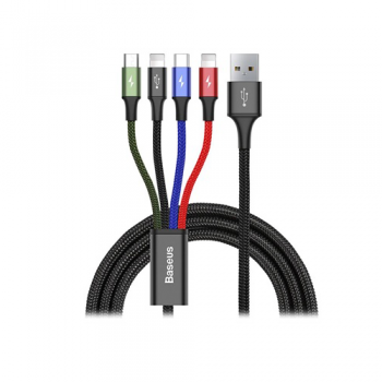 Baseus 4-In-1 Data Sync Cable For IP(2) With Type-C And Micro 3.5A 1.2 meter Multicolour