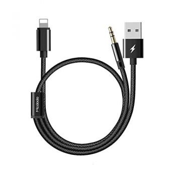 Yesido AUX Adapter Lightning To 3.5MM Audio Cable Black