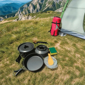 Green Lion 7 IN 1 Camping Cookware - Black