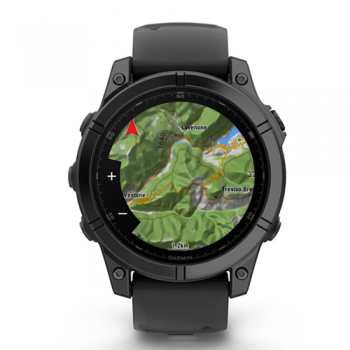 Garmin Fenix E – 47 mm Slate Grey Steel With Black Silicone Band